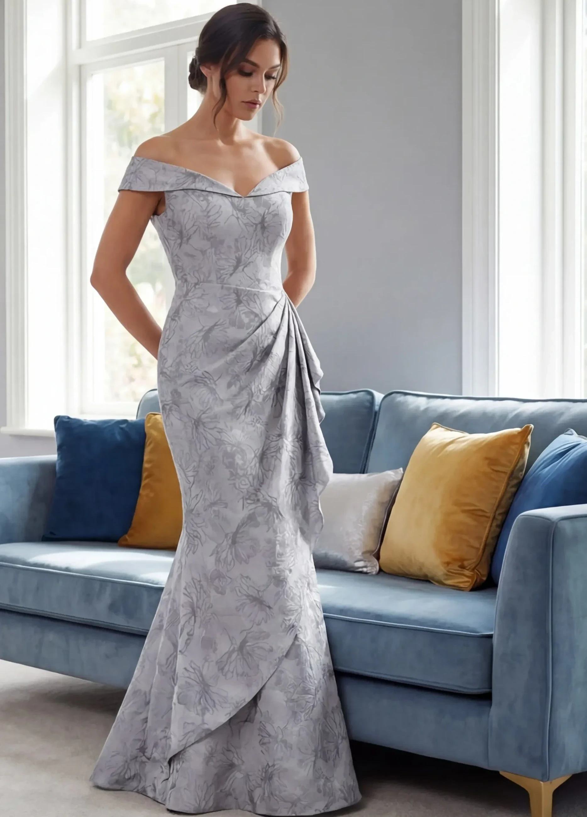 Photo of the women wearing a mothers gown