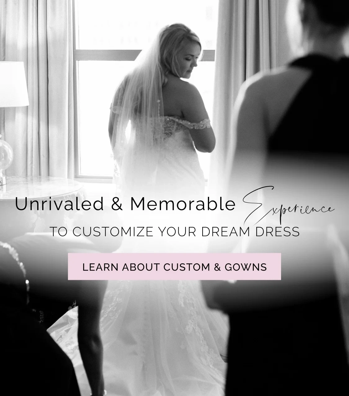Custom gowns, mobile banner