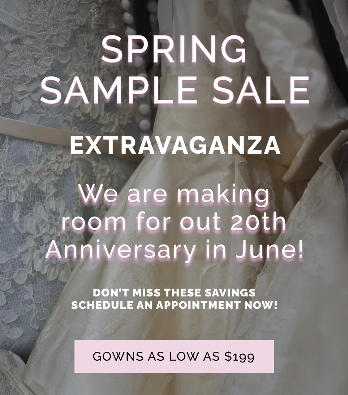 Spring Sample Sale Extravaganza Banner